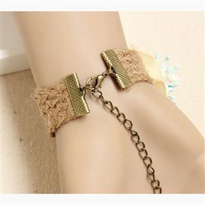 Vintage Braiding Wristband Flower Embellishment Bracelet J17897