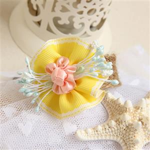 Vintage Braiding Wristband Flower Embellishment Bracelet J17897