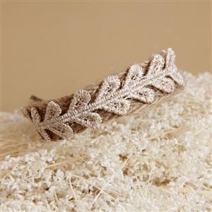 Vintage Braiding Wristband Plant Embellishment Bracelet J17925