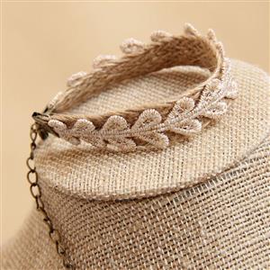 Vintage Braiding Wristband Plant Embellishment Bracelet J17925