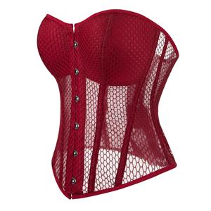 Breathable Mesh Corset Top with Built-in Cups, Summer Royal Style Bodyshaper for Women N23850