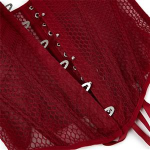 Breathable Mesh Corset Top with Built-in Cups, Summer Royal Style Bodyshaper for Women N23850