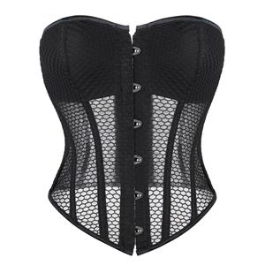 Breathable Mesh Corset Top with Built-in Cups, Summer Royal Style Bodyshaper for Women N23851