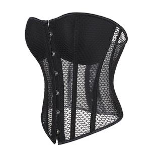 Breathable Mesh Corset Top with Built-in Cups, Summer Royal Style Bodyshaper for Women N23851