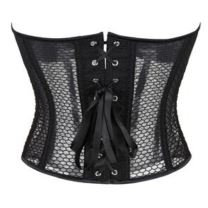 Breathable Mesh Corset Top with Built-in Cups, Summer Royal Style Bodyshaper for Women N23851