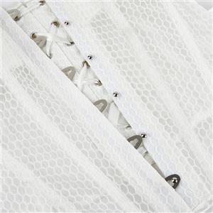 Breathable Mesh Corset Top with Built-in Cups, Summer Royal Style Bodyshaper for Women N23852