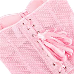 Breathable Mesh Corset Top with Built-in Cups, Summer Royal Style Bodyshaper for Women N23853