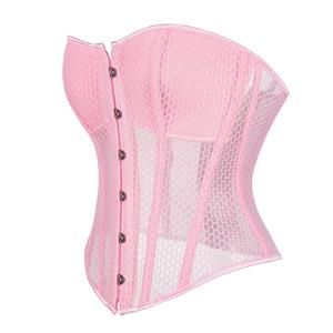 Breathable Mesh Corset Top with Built-in Cups, Summer Royal Style Bodyshaper for Women N23853