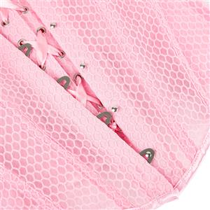 Breathable Mesh Corset Top with Built-in Cups, Summer Royal Style Bodyshaper for Women N23853