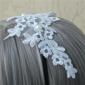 White Flower Lace Bridal Wedding Party Hairhoop J12831