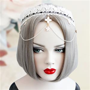 Bride's White Crochet Lace Decor Hair Clasp J12917