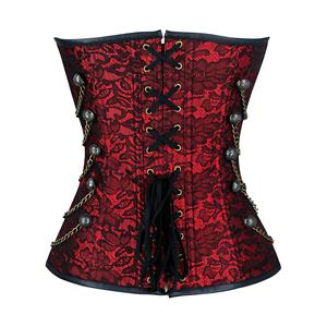 Steampunk Brocade Steel Boned Strapless Body Shaper Overbust Corset N19572