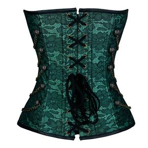 Steampunk Brocade Steel Boned Strapless Body Shaper Overbust Corset N19573