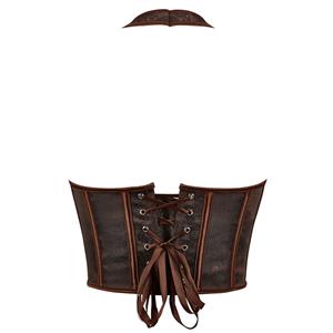 Women’s Brown Steampunk Halter Neck Corset Top N23849
