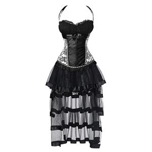 Charming Vintage Burlesque Dancing Corset Skirt Set N12257