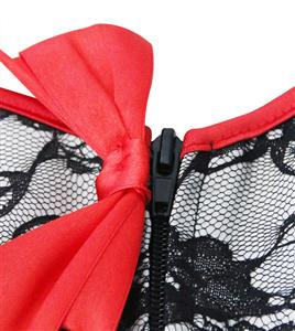 Sexy Burlesque Red Corset&Faux Leather Pant Set N12770