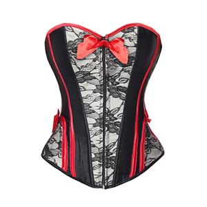 Sexy Burlesque Red Corset&Faux Leather Pant Set N12770