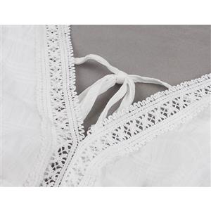 Fashion Casual Thin Cotton Low-cut Floral Lace Trim Bracelet Sleeve Elastic Crop Top N19414