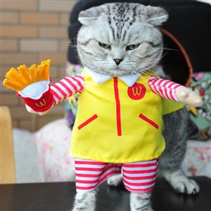 Waiter Uniform Costume for Cat, Pet Dressing up Party Clothing, Cat's Clothes, #N12391