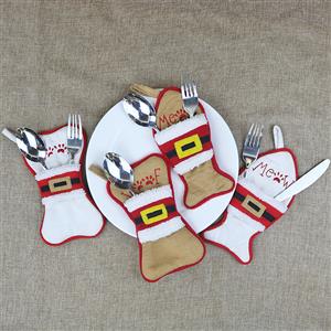 Christmas Eve Knife and Fork Cartoon Cutlery Pouch Dinner Party Tree Decoration XT19901