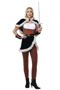 Christmas costume set, women's holiday outfit, velvet cape with fur, Christmas cosplay, festive trousers, adjustable armlets, waist belt, holiday party costume, fantasy roleplay, 6-piece costume #XT237820