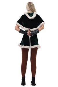 Women's 6-Piece Christmas Costume Set - Velvet Cape, Top, Trousers, Armlets & Belt for Holiday Cosplay XT237820