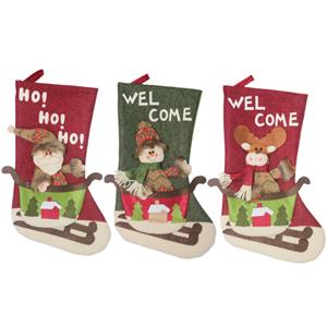 Christmas Eve Santa Claus and Elk Stocking Gift Bag Dinner Party Tree Decoration XT20034