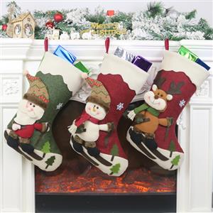 Christmas Eve Santa Claus and Reindeer Stockings Party Dinner Decoration Accessory XT20035