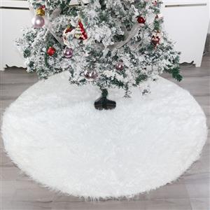 Christmas Tree Skirt White Faux Fur 120cm Dinner Party Decoration XT19907