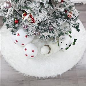 Christmas Tree Skirt White Faux Fur 120cm Dinner Party Decoration XT19907