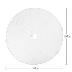 Christmas Tree Skirt White Faux Fur 120cm Dinner Party Decoration XT19907