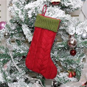 Christmas Long Stocking Wool Knitting Eve Dinner Party Tree Decoration XT19899