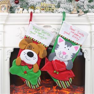 Christmas Doggie Stocking Gift for Pets Dinner Party Tree Decoration XT19905