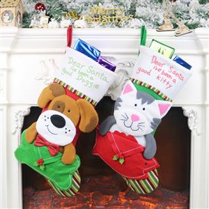 Christmas Kitty and Doggie Stockings for Pets Dinner Party Gift Tree Decoration XT20033