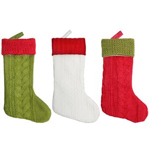 Christmas Eve Long Stocking Wool Knitting Dinner Party Tree Decoration XT20036