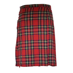 Men's Vintage Classic Red Plaid Pleated Skirt Mid Waist N22675