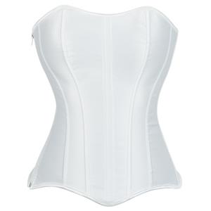 vintage corset, waist trainer corset, satin corset, front zip corset, vertical boning, body shaper, hourglass figure, black white corset, shapewear, vintage style lingerie #N237806