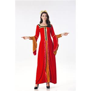 Classical Red Renaissance Beauty Adult Halloween Cosplay Costumes N17992