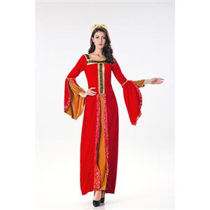 Classical Red Renaissance Beauty Adult Halloween Cosplay Costumes N17992