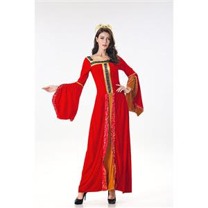 Classical Red Renaissance Beauty Adult Halloween Cosplay Costumes N17992