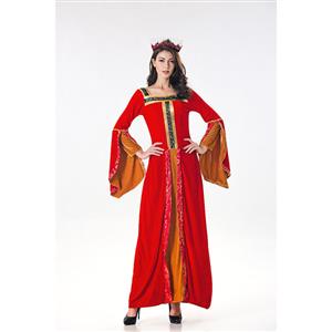 Classical Red Renaissance Beauty Adult Halloween Cosplay Costumes N17992