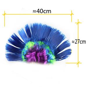 Funny Colorful Cockscomb Hair Modeling Punk Headdress Halloween Carnival Party Wig MS19662
