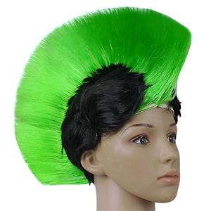 Fashion Modeling Punk Party Short Hair Wig, Funny Exaggerated Upturned Hair Wig, Colorful Short Hair Party Wig, Funny Cockscomb Hair Night Club Party Cosplay Wig, Halloween Masquerade Cosplay Party Accessory Wig, #MS19676