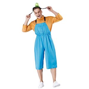 Overalls Costume, Orange Blue Costume, Cute Cosplay Costume, Cute Cosplay Set,The Parent-child Attire,Blue Bib Pants Cosplay Set ,#N19459