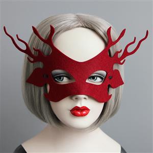 Red Elk Masquerade Party Animal Half Mask MS12994