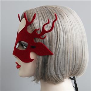 Red Elk Masquerade Party Animal Half Mask MS12994