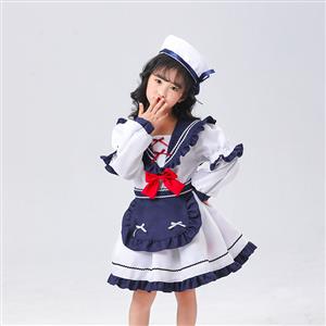 5Pcs Cute Japanese Navy Lolita Children Suit Halloween Cosplay Costume N22693