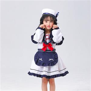 5Pcs Cute Japanese Navy Lolita Children Suit Halloween Cosplay Costume N22693