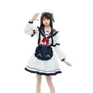 5Pcs Cute Japanese Navy Lolita Suit Schoolgirl Halloween Cosplay Costume N22574