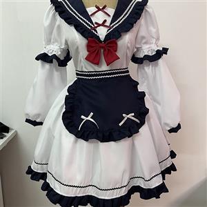 5Pcs Cute Japanese Navy Lolita Suit Schoolgirl Halloween Cosplay Costume N22574